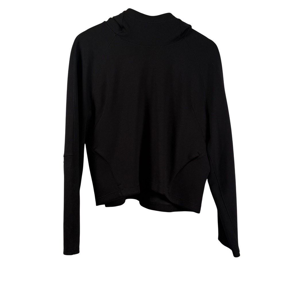 Lululemon AirWrap Modal Pullover Hoodie Black Cropped Boxy Womens 8 W3EUXS